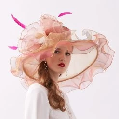 Hut Queen Indirha (9 Farbe) 16 Hut Queen Indirha (9 Farbe) -Modebekleidungs Geschäft 2022 Fashion Summer Organza Kentucky Derby Hats For Women Elegant Ladies Hat Large Wide Brim Church 35149e44 ed4a 407c ae73 dbf9a46746bf