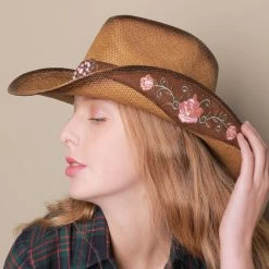 Hut Queen Kawroline -Modebekleidungs Geschäft 2022 High Quality Straw Hat Women Western Cowboy Hat Panama Summer Retro Elegant Vintage Cowgirl Handmade a7fe3f31 e70b 444e a015 7628f5aa6428