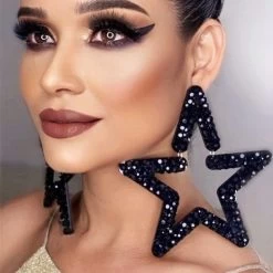 Ohrstecker Queen Lizzerina (4 Farben) -Modebekleidungs Geschäft 2022 New Alloy Rhinestone Big Star Dangle Earrings For Women Fashion Jewelry Exaggerate Lady s Statement