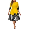 Kleid Queen Hymam (4 Farben) 2 Kleid Queen Hymam (4 Farben) -Modebekleidungs Geschäft Autumn Winter Fashion Plus Size Folk custom A line Dress Women Striped Three quarter Sleeve Oversized