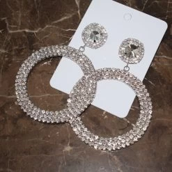 Ohrstecker Queen Cricla (2 Farben) -Modebekleidungs Geschäft New Shiny Full Rhinestone Big Circle Pendent Dangle Earings for Women Fashion Jewelry Brand Show Statement 14458aef 3a4c 4c76 b875 357996c6e872