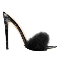 Sandalen Queen Spinazze (2 Farben) -Modebekleidungs Geschäft Onlymaker Peep Toe Mules Artificial Fur Slip On Gold White Thin High Sandals Big Size High.jpg 640x640 e2c4813a 2bfa 4421 b796 9377d2a70991