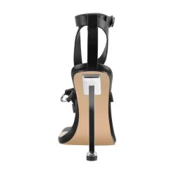 Sandalen Queen Ima -Modebekleidungs Geschäft Onlymaker Sandalias de vestir de PVC con punta abierta para mujer calzado transparente de Metal atado 2cbf6b1f abb5 4678 ba60 c393e5342142