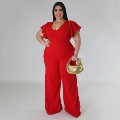 Jumpsuit Queen Trymma (5 Farben) 20 Jumpsuit Queen Trymma (5 Farben) -Modebekleidungs Geschäft Ropa de talla grande de una pieza para mujer traje elegante de manga con volantes prendas