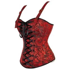 Korsett Queen Hawren (4 Farben) -Modebekleidungs Geschäft Women Corset with Straps Overbust Bustier Vest Plus Size Floral Jacquard Corsets Zipper Top Gothic Steampunk