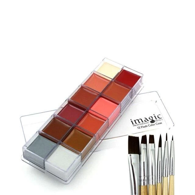 Set Mit 6 Pinseln + 12 Farben Ölkörperfarbe (2 Varianten) 4 Set Mit 6 Pinseln + 12 Farben Ölkörperfarbe (2 Varianten) – Bild 2
