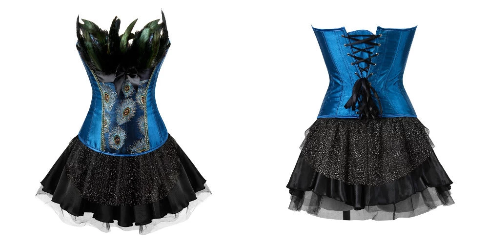 Korsettkleid Drag Peacock (4 Farben) 12 Korsettkleid Drag Peacock (4 Farben) – Bild 10
